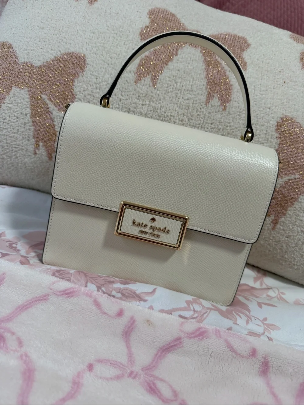 kate spade Cream Saffiano Top-Handle Satchel